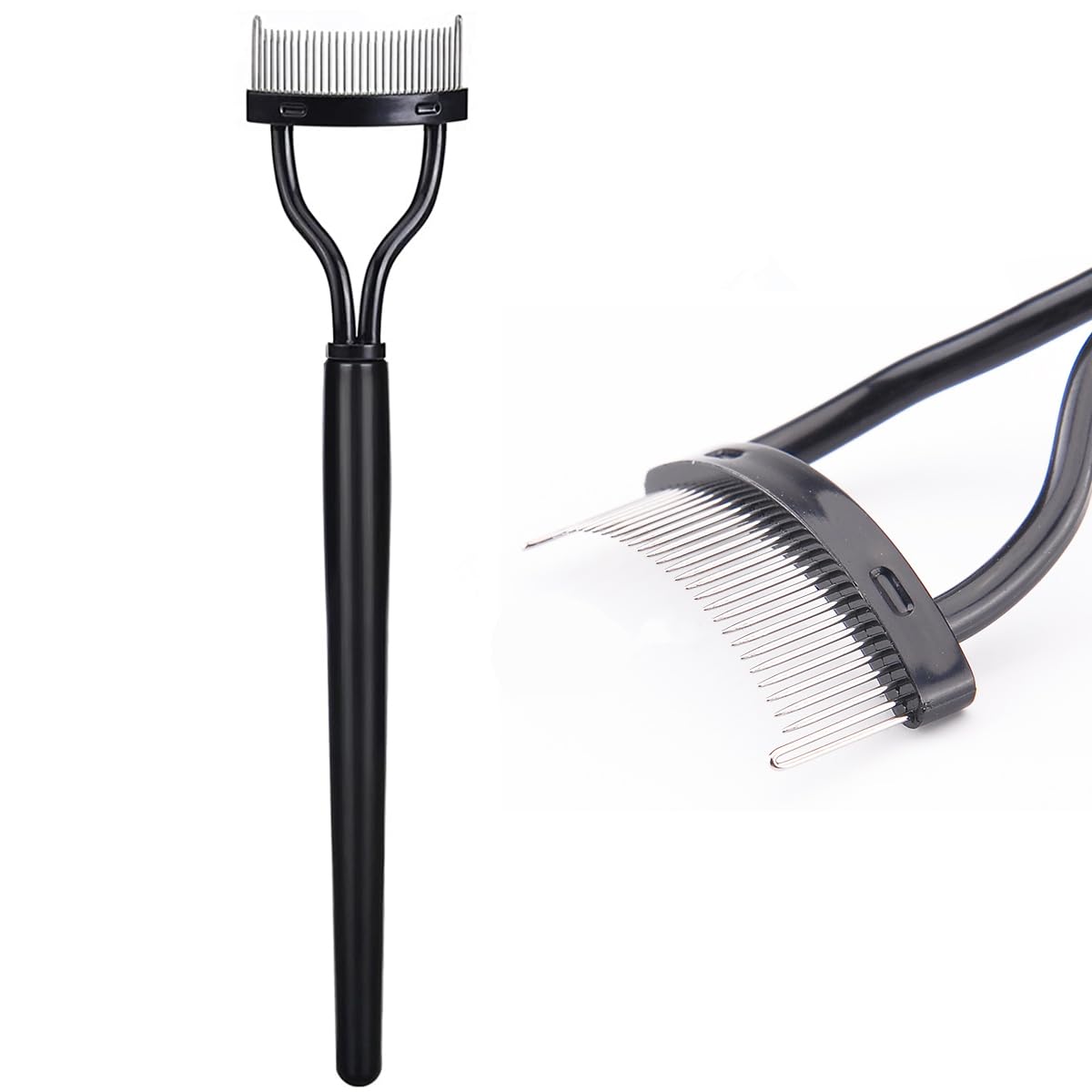 KINGMAS Eyelash Comb & Separator - Arc Designed Mascara Applicator with Cover for Clump-Free Lashes | Perfect for Professional Makeup & Daily Use