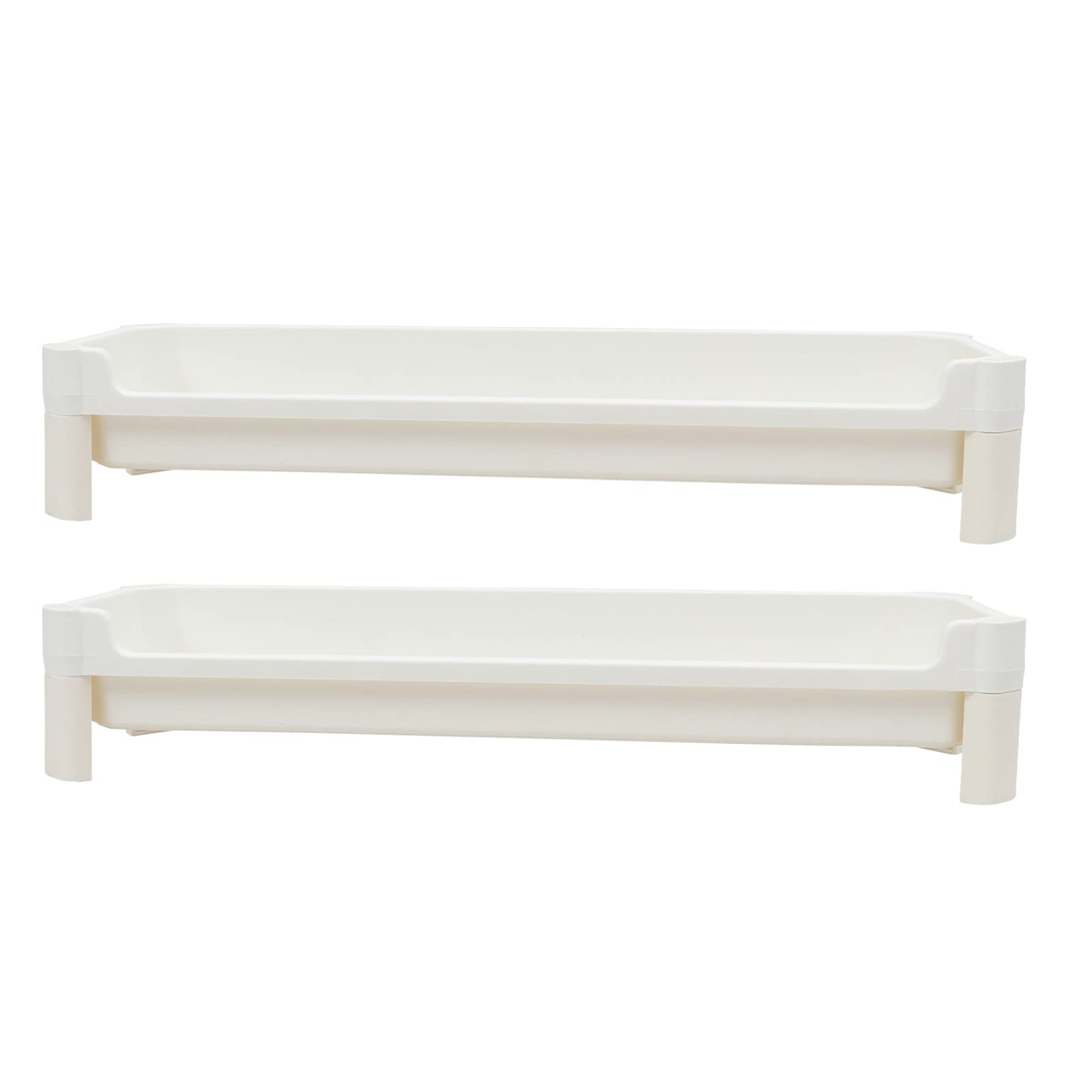 FRCOLOR 2-Pack Plastic Bathroom Storage Shelf Organizer - Standing Corner Shelving Unit with 3 Tiers for Kitchen, Laundry, Pantry | Space-Saving Home Organization Solution for Small Spaces