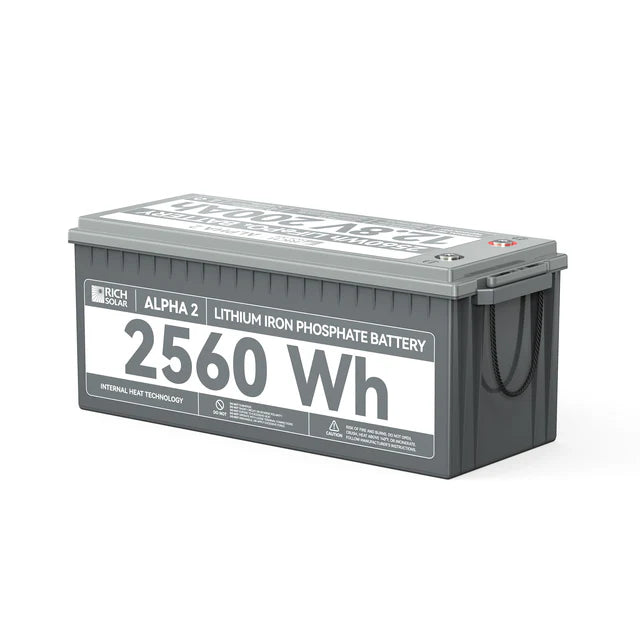 Rich Solar 12V 200Ah LiFePO4 Lithium Iron Phosphate Battery with Internal Heating & Bluetooth - Deep Cycle Solar Battery for RV, Marine, Off-Grid Power & Solar Energy Storage Systems