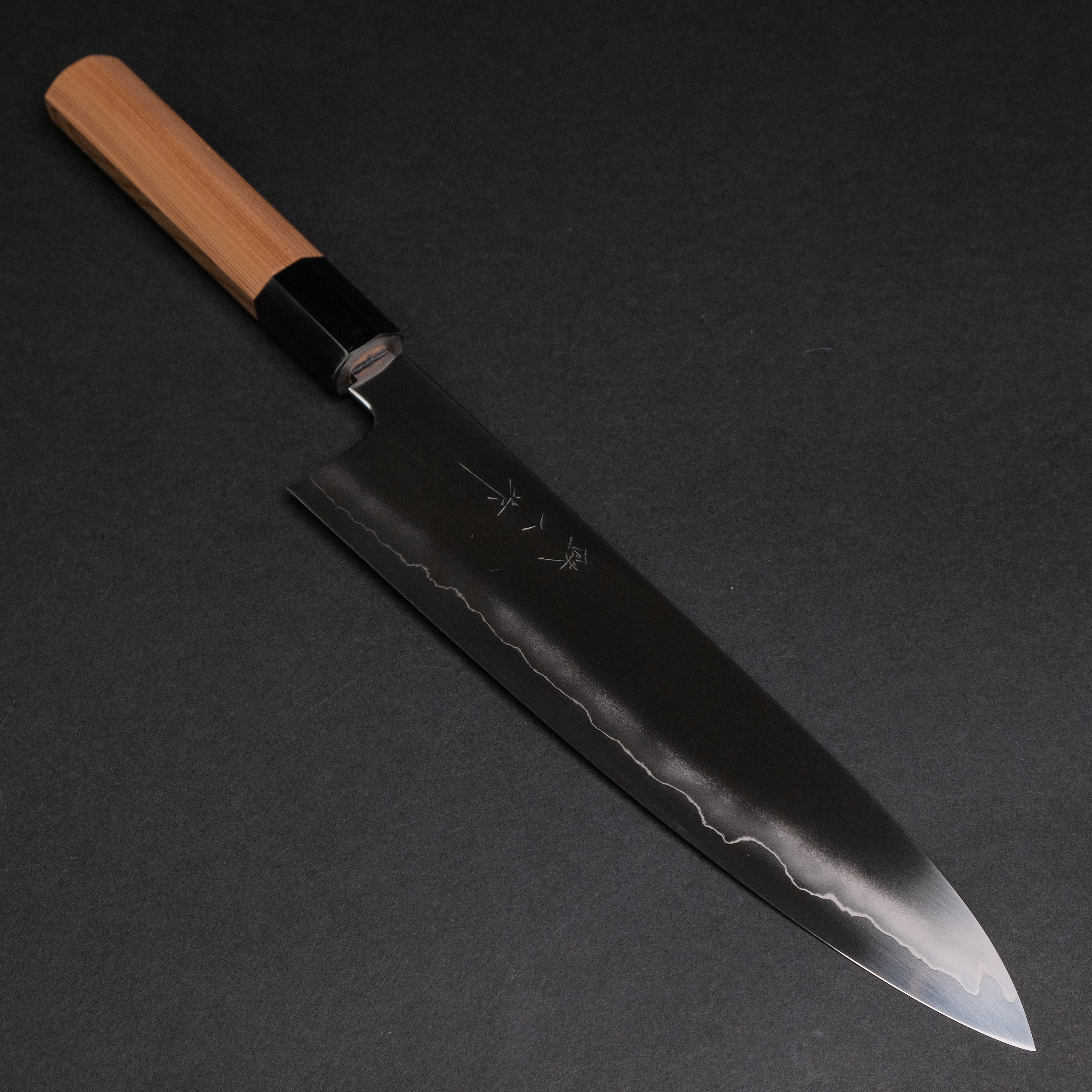 Premium Tetsujin Silver #3 Ukiba Gyuto 240mm Japanese Chef Knife with Yakusugi Cedar Handle - Perfect for Sushi, Meat Cutting & Professional Kitchen Use