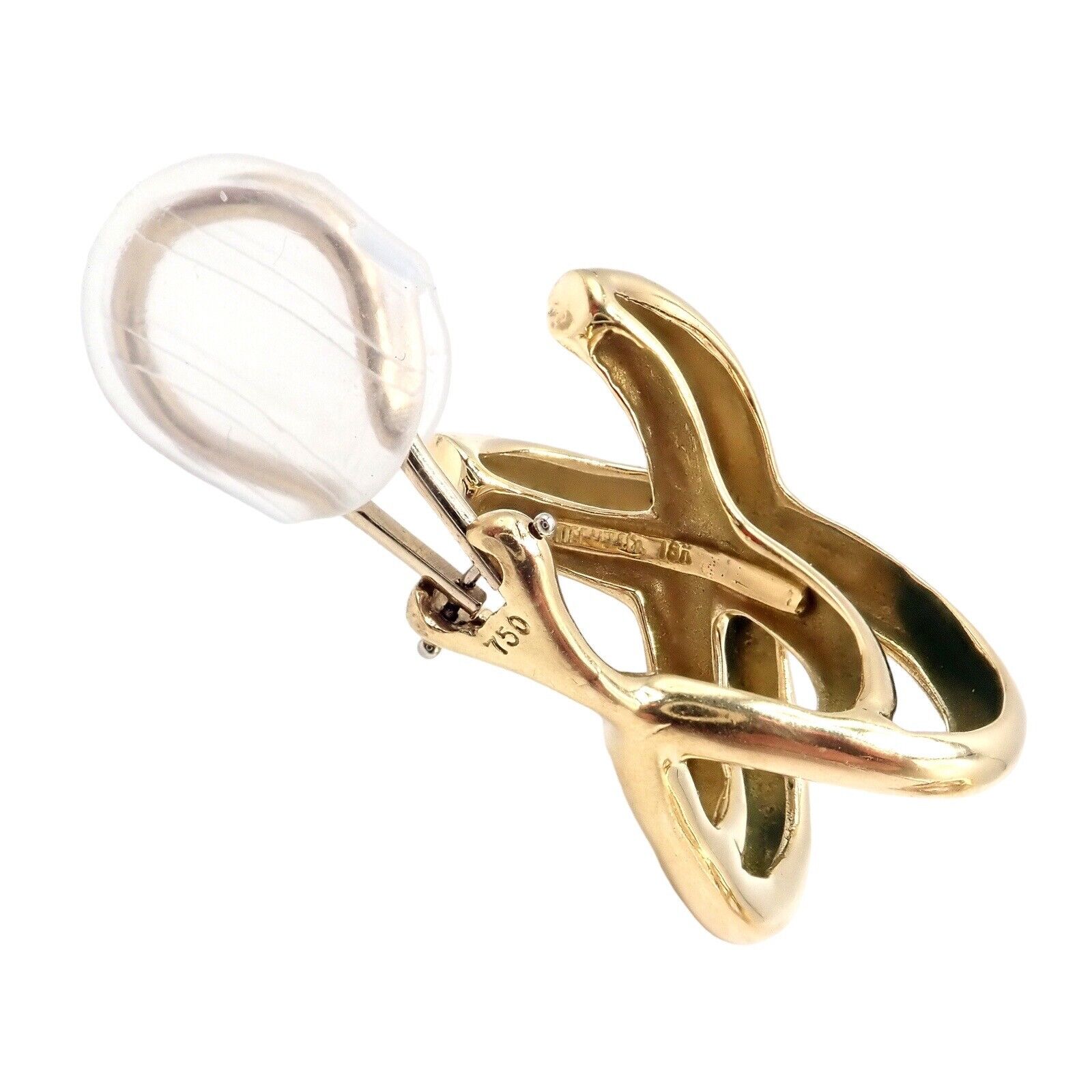 Vintage Tiffany & Co Claflin 18k Yellow Gold Large Double X Crisscross Earrings - Luxury Statement Jewelry for Women, Perfect for Weddings & Special Occasions