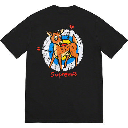 Supreme Deer Graphic T-Shirt for Men - Black Cotton Streetwear Tee - Perfect for Casual Wear, Street Style & Urban Fashion