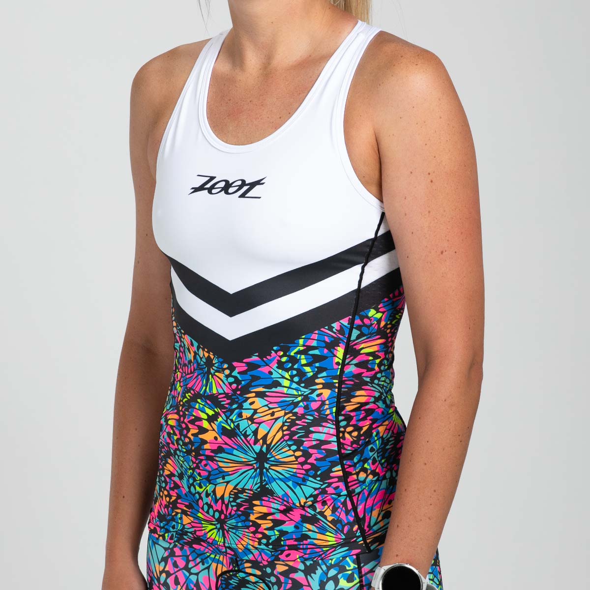 Women's Limited Edition Tri Racerback Sports Bra - Mariposa Floral Design for Yoga, Running & Gym Workouts