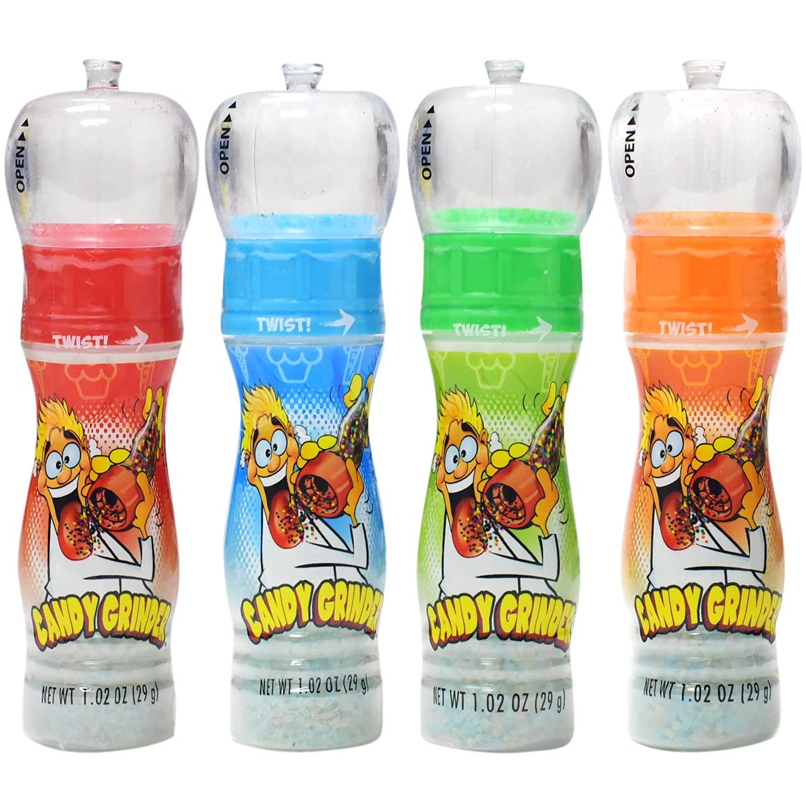 Koko's Sour Candy Grinder - Pack of 12 | Fun Party Favors & Bulk Candy Dispenser for Birthdays, Halloween & Office Treats