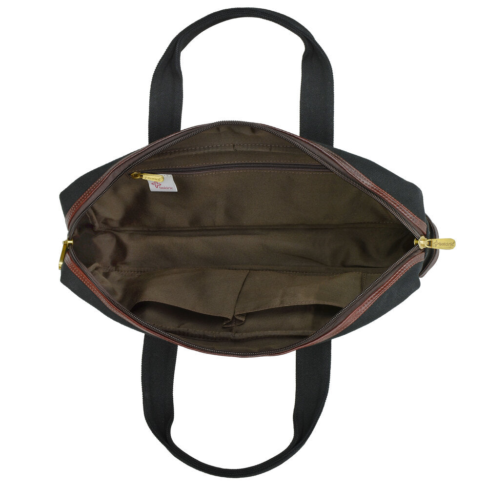 Boldric BOCP128 Heavy Duty Black Canvas Tool Bag - Durable Multi-Purpose Organizer for Electricians, Plumbers & DIY Home Repairs - Perfect for Work, Travel & Outdoor Projects