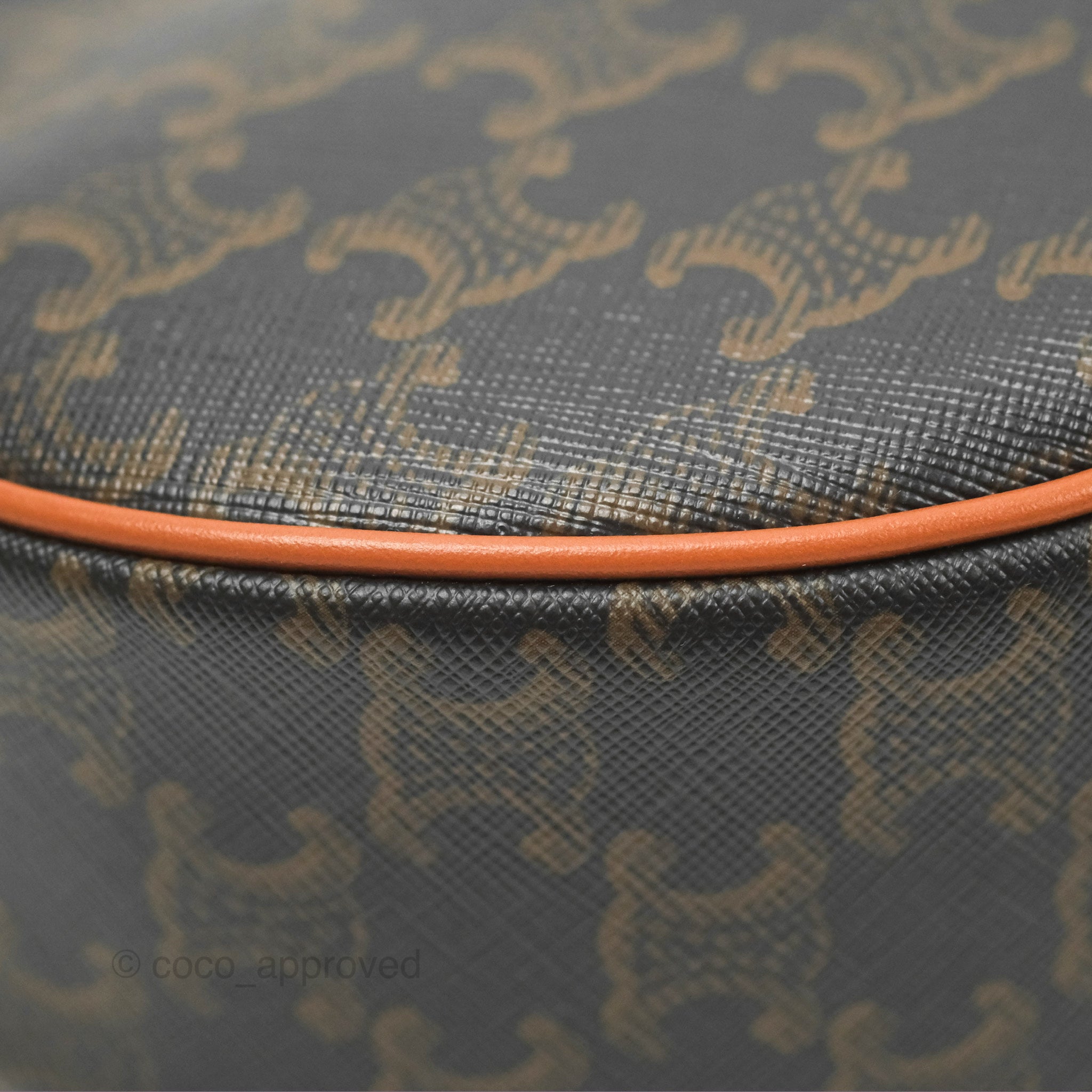 Celine Medium Ava Triomphe Bag in Triomphe Canvas & Tan Calfskin Leather - Luxury Shoulder Bag for Women, Perfect for Work, Travel & Everyday Use
