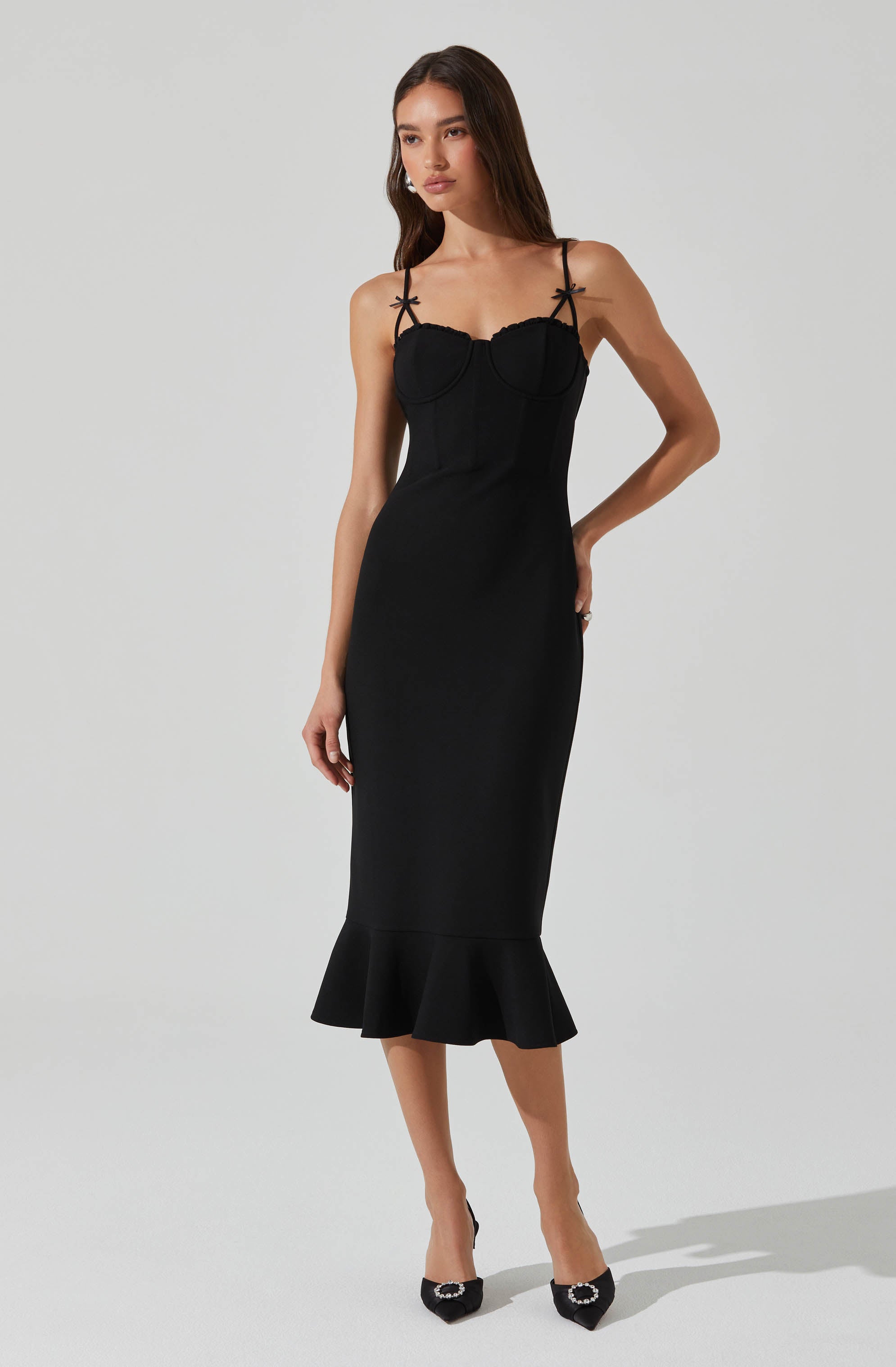 Adana Bow Detail Bustier Dress - Elegant Women's Formal & Party Wear for Weddings, Prom & Evening Events