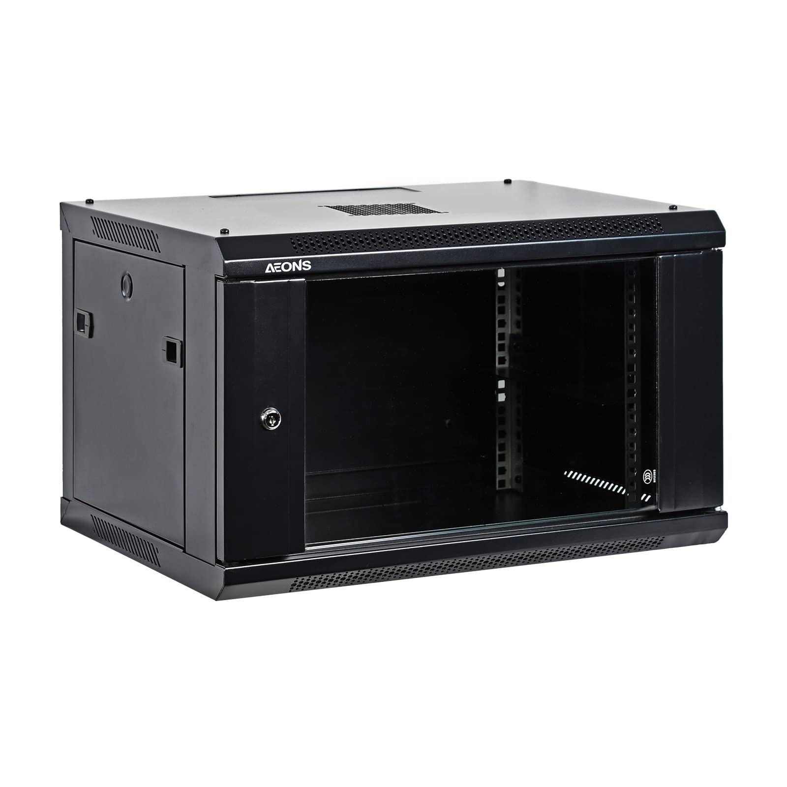 6U Professional Wall Mount Server Cabinet - 19-Inch Network Rack Enclosure with Low-Profile Design (Black) - Ideal for Data Centers, Server Rooms & Home Office Network Setup