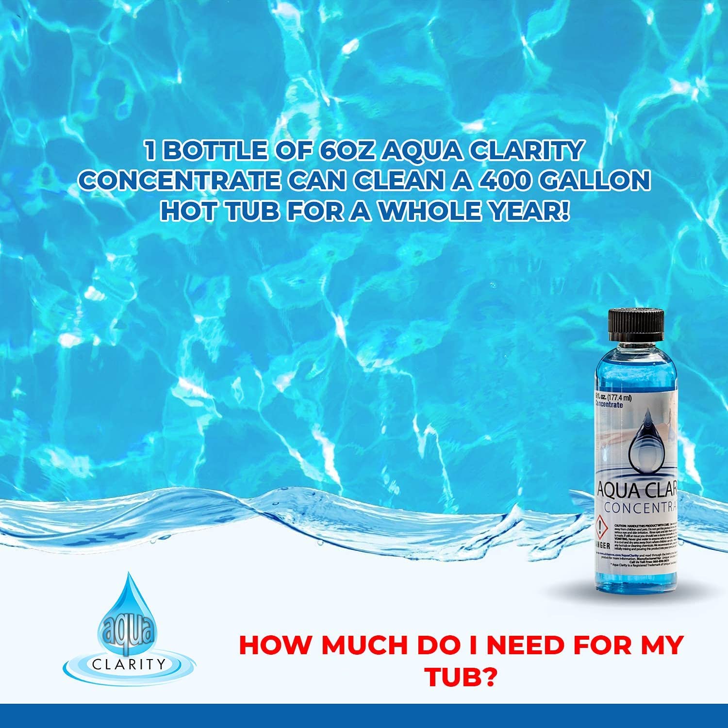 Premium Hot Tub Cleaner Concentrate - Most Effective Water Care Solution for 2 Years | Compatible with All Sanitizers & Enzymes | No Harsh Chemicals | 6 oz | Perfect for Spa Maintenance & Water Treatment