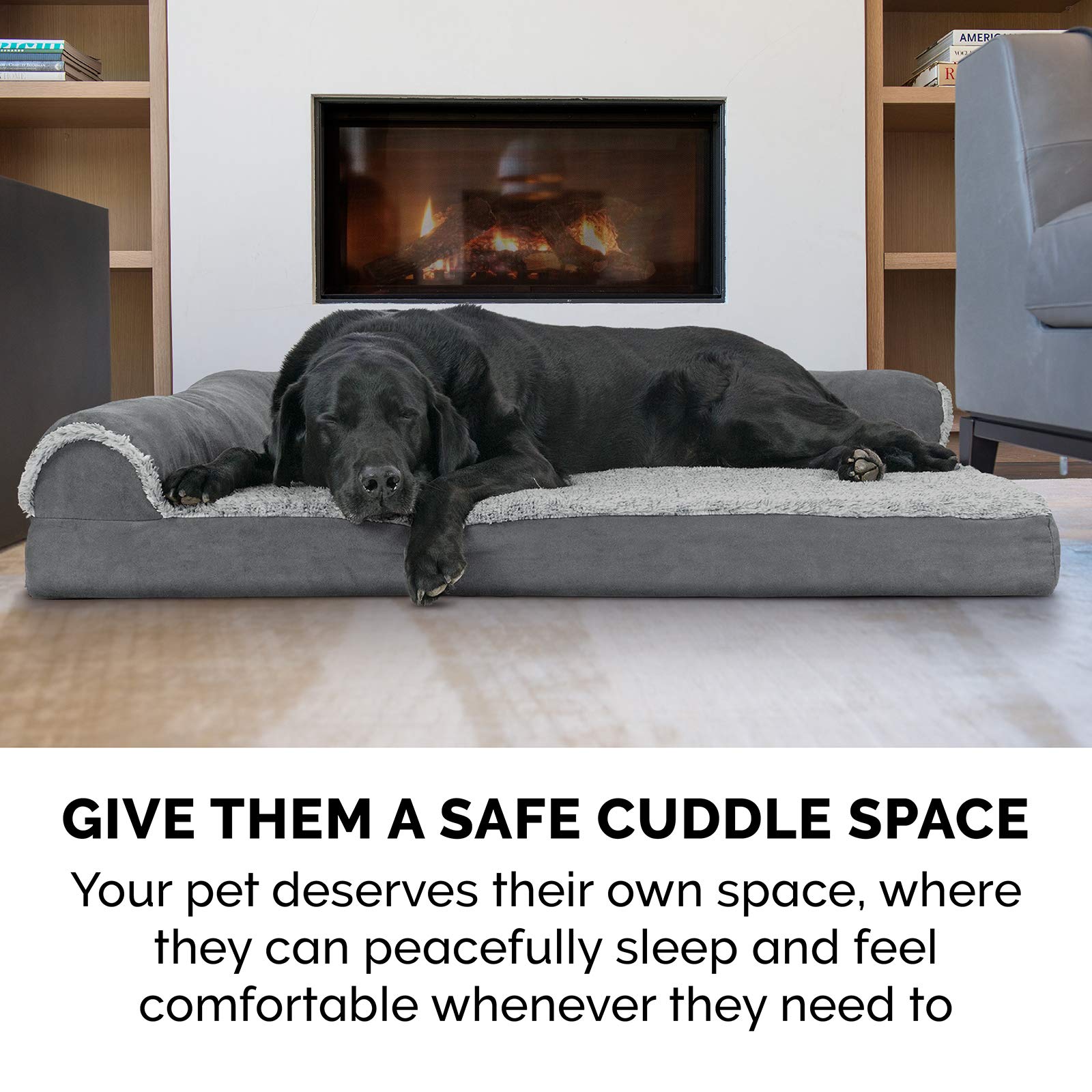 Furhaven Orthopedic Dog Bed for Small/Medium Dogs - Washable Cover for Pets Up to 35 lbs - Perfect for Living Room & Bedroom Use