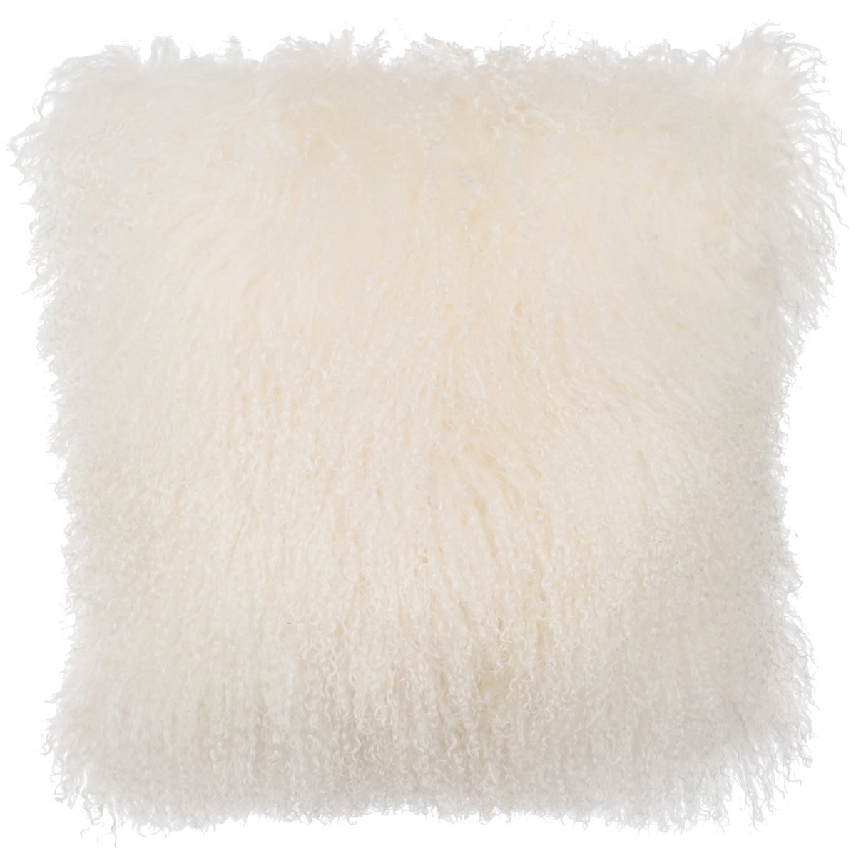 SLPR 24x24 Inch Natural White Mongolian Lamb Fur Pillow Cover - Fluffy Real Sheep Fur Throw Pillow Sham for Couch, Sofa & Bed - Farmhouse Decor, Cozy Home Accessories (Perfect for Living Room, Bedroom & Winter Comfort)