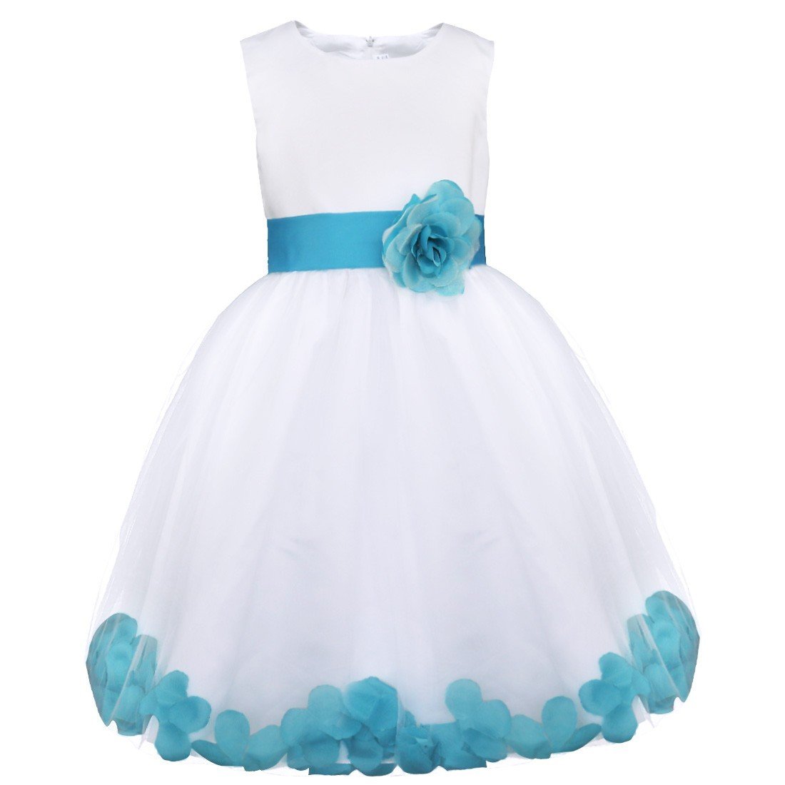 YiZYiF Girls Flower Girl Dress with Petal Sash - Elegant Wedding, Bridesmaid, Pageant, Recital & Graduation Gown for Special Occasions | Perfect for Flower Girls in Weddings, Formal Events & Ceremonies