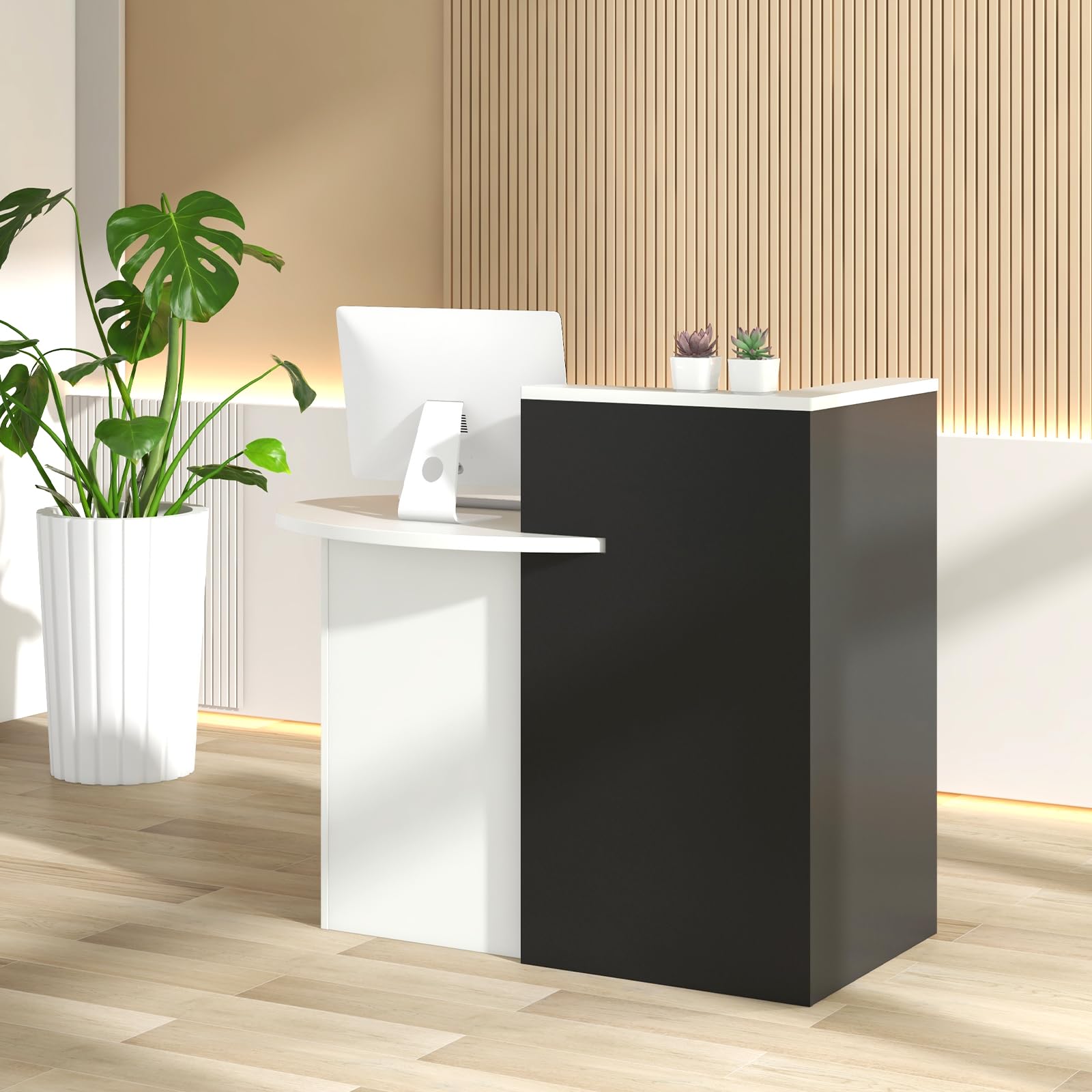 Giantex Reception Desk with Lockable Drawer - 63