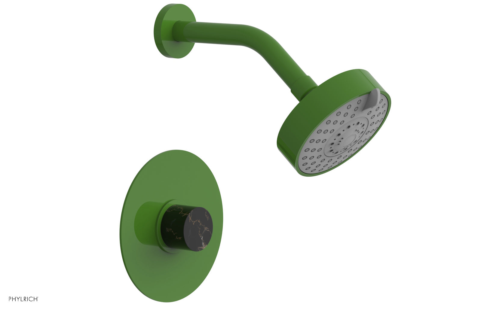 Premium BASIC II Pressure Balance Shower Set - Black Marble Finish (Model 230-23) for Modern Bathroom & Spa Experience