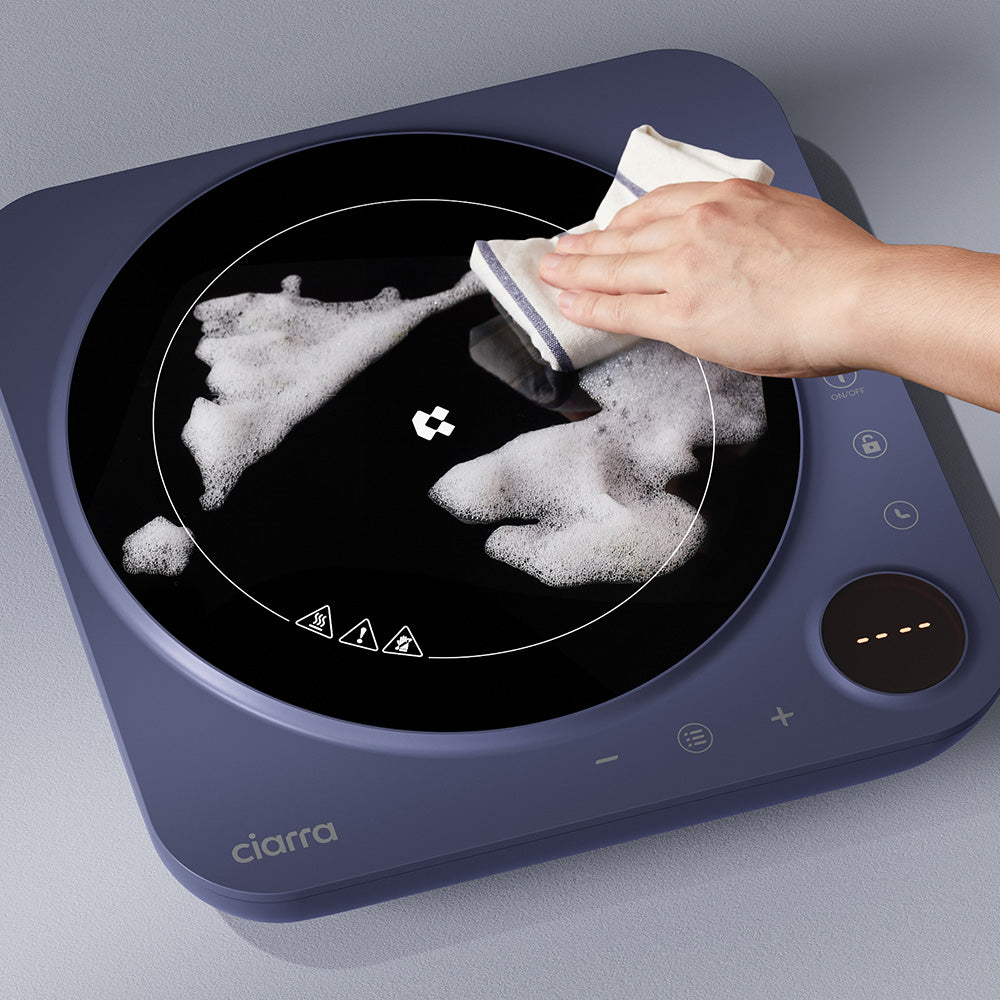 Ciarra Kitchen Cook & Go Trio - Portable Induction Cooktop with Donut Maker, Detachable Hood & Non-Stick Frying Pan - Perfect for Small Apartments, Dorms & Outdoor Cooking