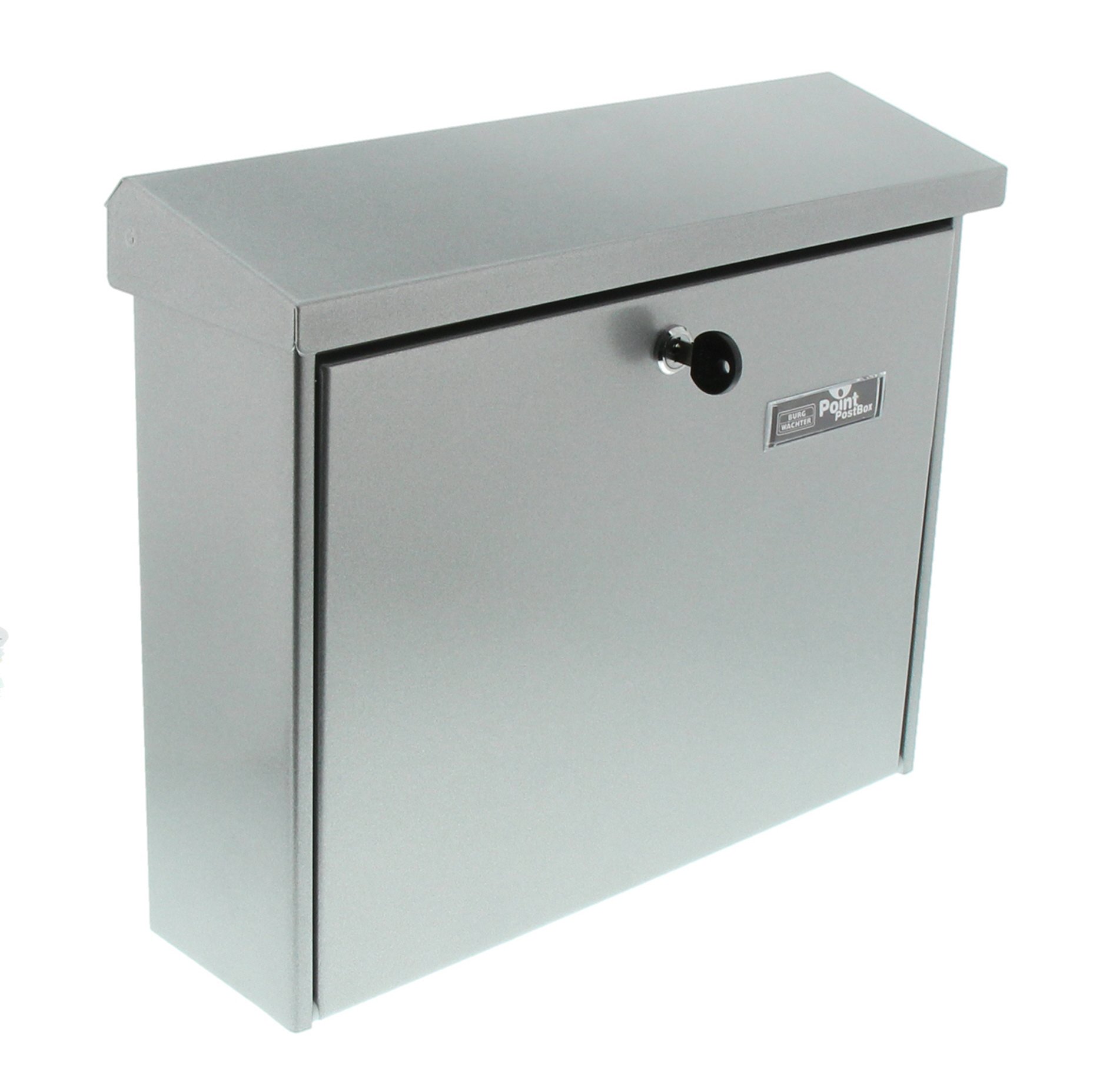 Burg-Wächter Journal 5867 SI Steel Mailbox - Silver, Wall Mounted Mailbox with Lock, Weatherproof & Durable for Home, Office, Apartment - Perfect for Secure Mail Delivery & Curb Appeal