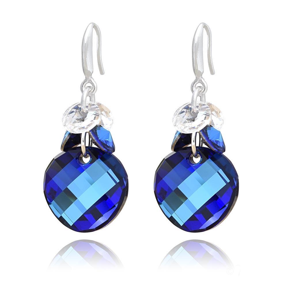 Blue Crystal Cluster Earrings for Women - Natural Gemstone Dangle Earrings for Party, Wedding & Everyday Wear | Healing Crystal Jewelry Gift