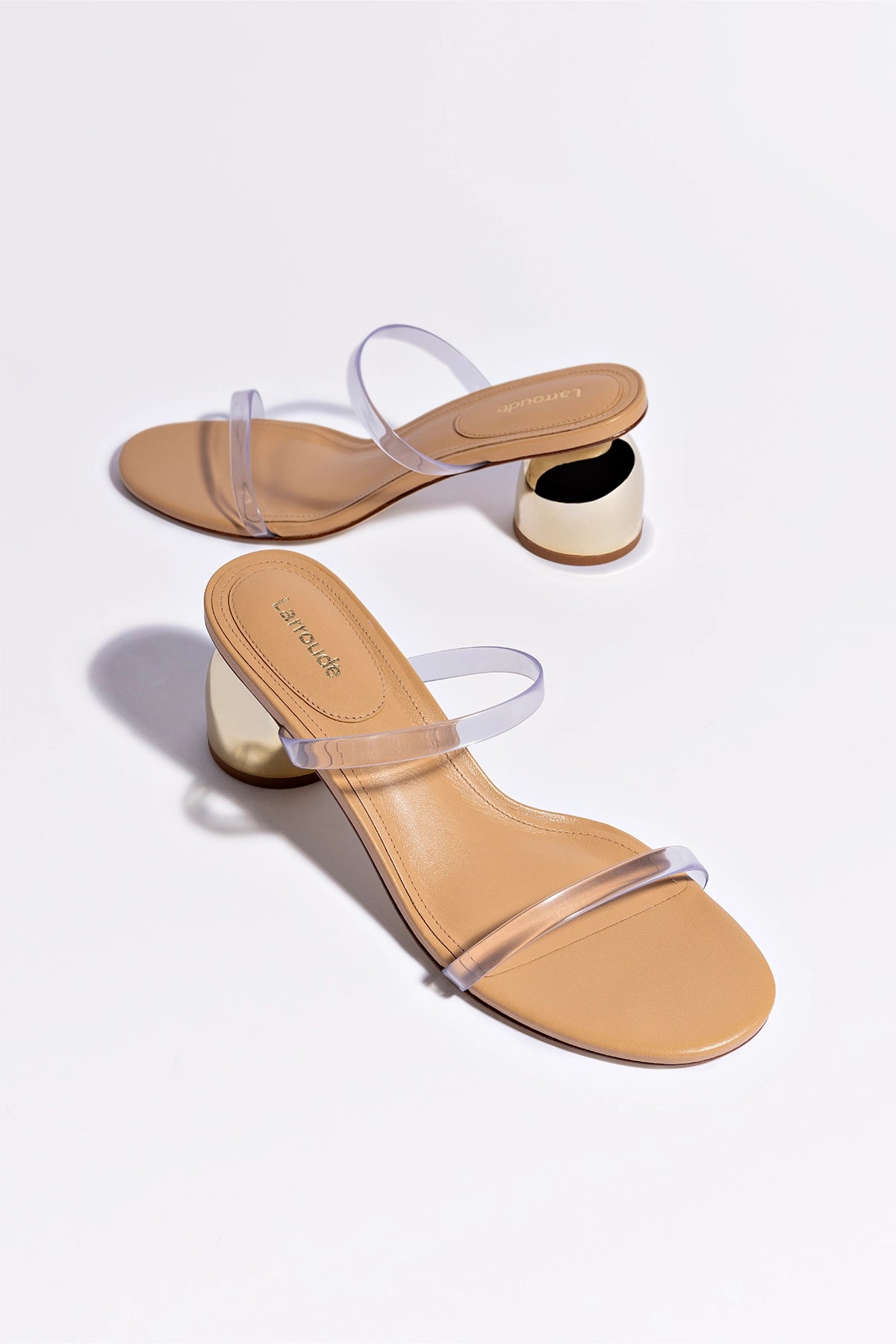 Dew Drop Mule Women's Shoes - Genuine Tan Leather & Vinyl Slip-On Loafers for Comfortable Casual Wear, Office & Outdoor Walking