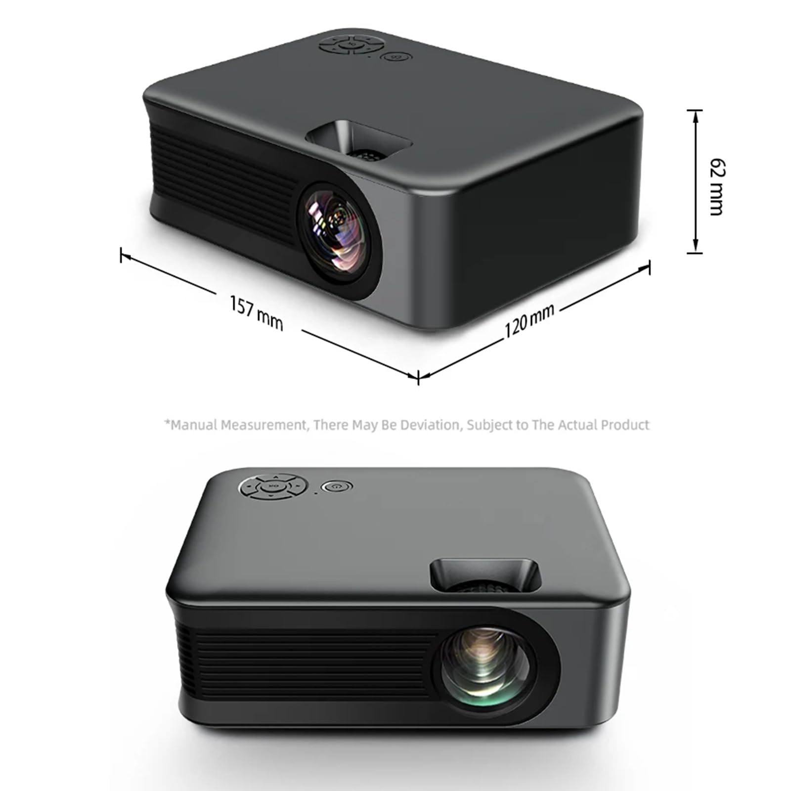 NQYZZFD Mini Projector - 1080P HD Portable Movie Projector for Home Theater, Compatible with iPhone, Android, PC, TV Stick, USB & PS5 | Perfect for Movie Nights, Gaming & Outdoor Camping