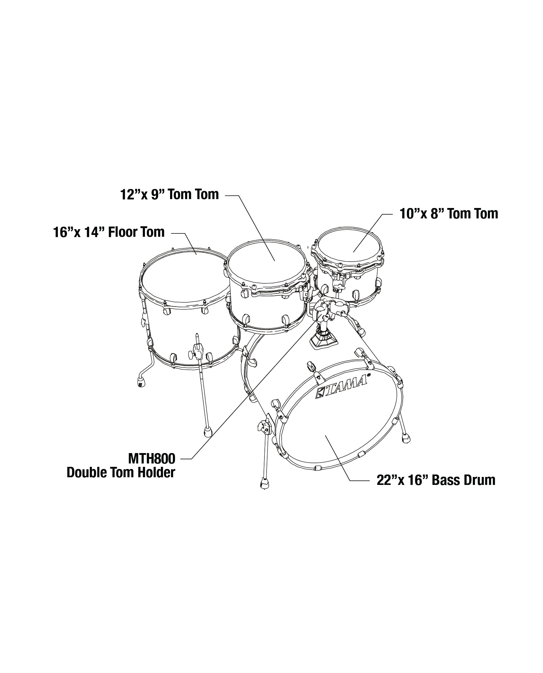 TAMA Drum Set Clamp (MTH800) - Heavy Duty Drum Hardware Mount for Snare, Toms & Cymbals - Perfect for Live Performances & Studio Recording