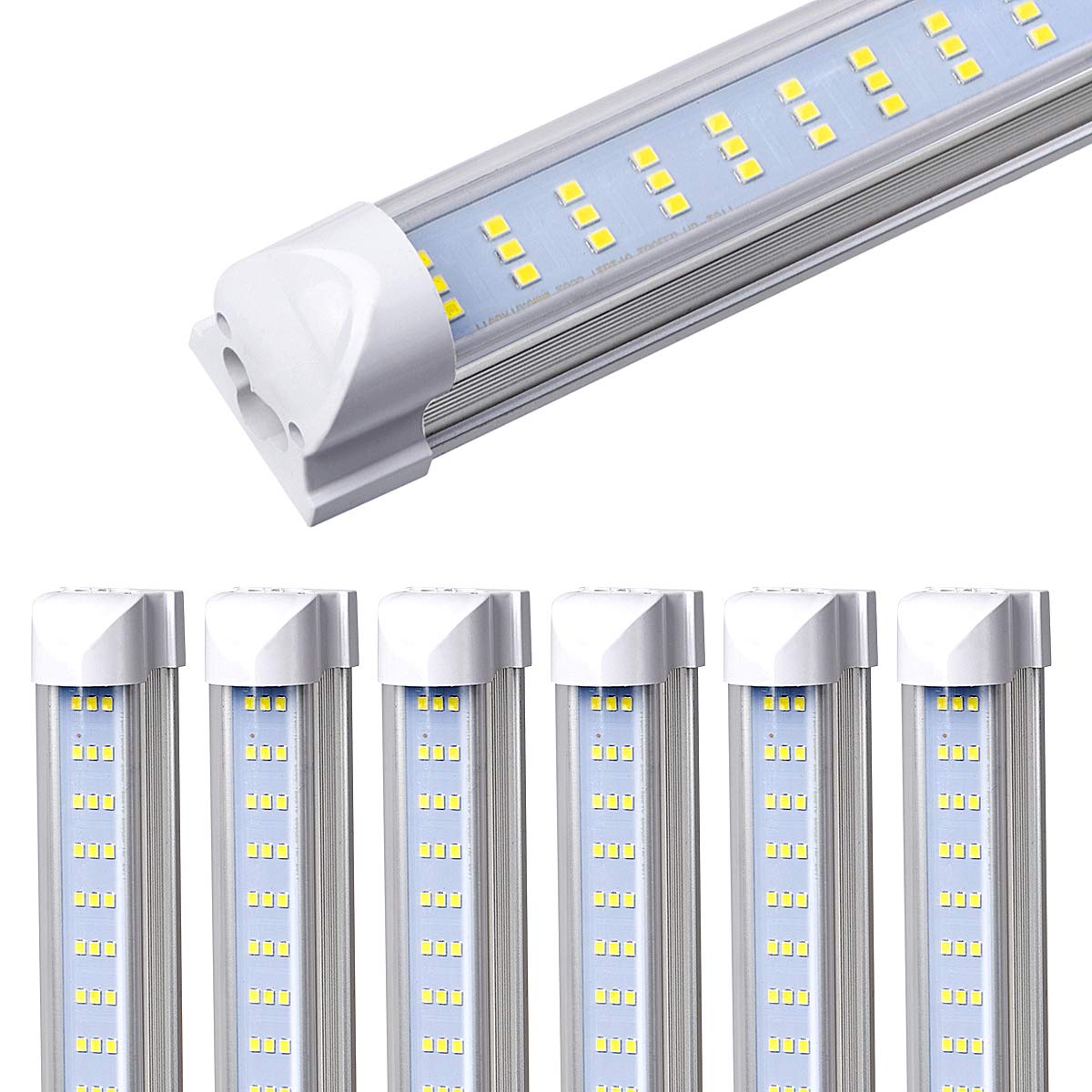 4FT LED Shop Light - 3 Rows Integrated T8 LED Tube Light, 6500LM Super Bright, 60W 6000K Daylight White, Linkable High Output Warehouse Lighting with Built-in ON/Off Switch (25 Pack) - Perfect for Garages, Workshops, Basements & Commercial Spaces