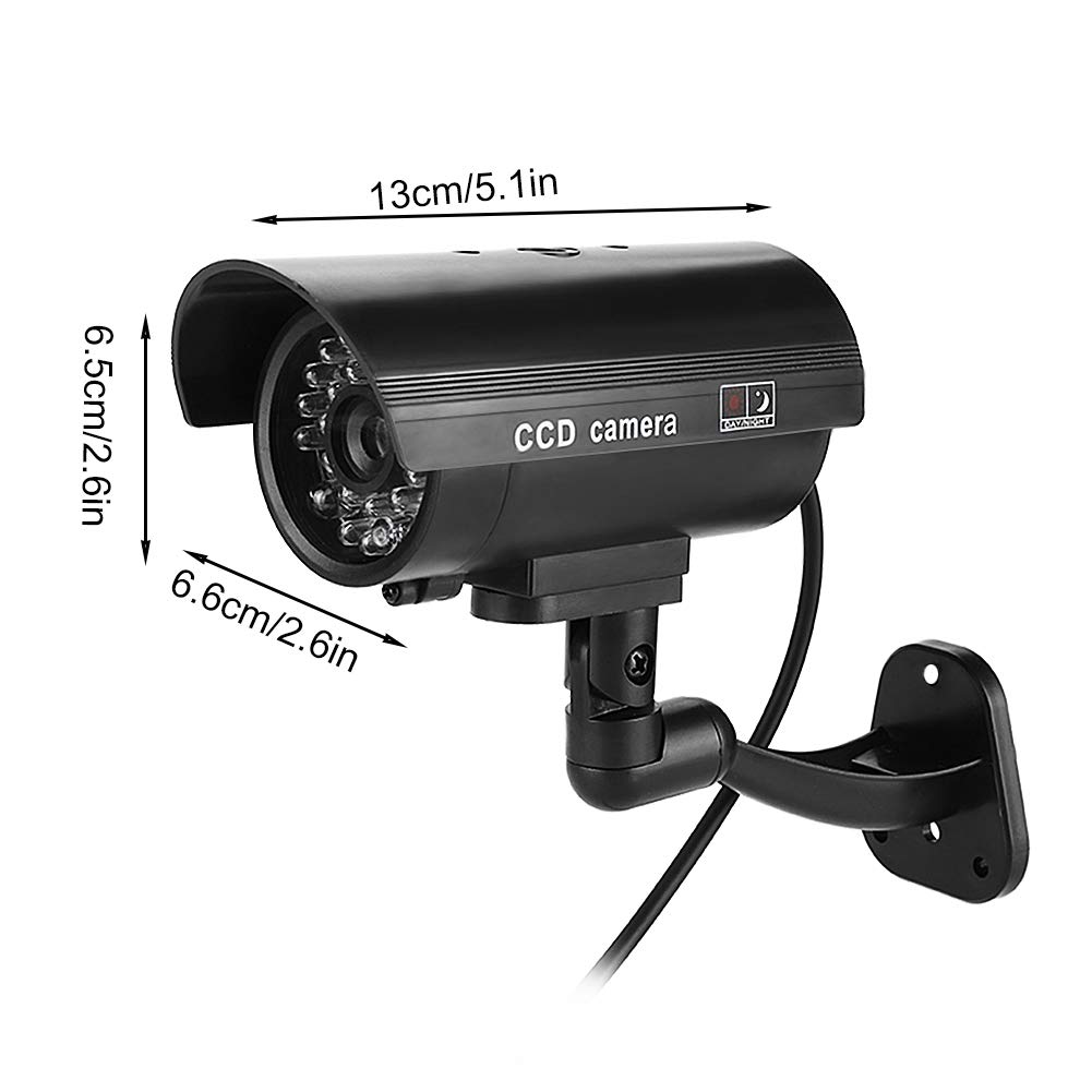 Fake Security Camera with LED Light - Realistic Dummy CCTV Surveillance Camera (3-6 Month Battery Life) for Home, Office & Store Theft Deterrent | Indoor/Outdoor Use