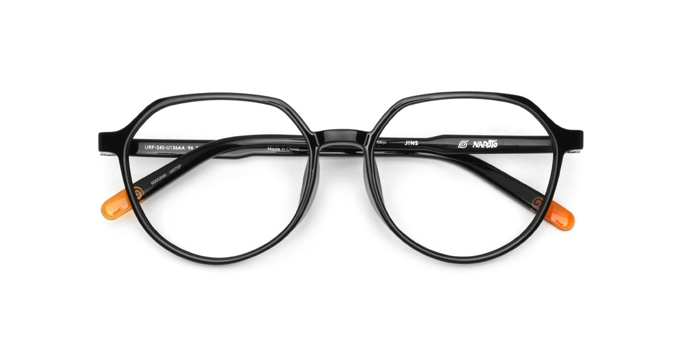 JINS x NARUTO Anime Naruto Model 2 Black Eyeglasses - Perfect for Cosplay, Anime Conventions & Daily Wear