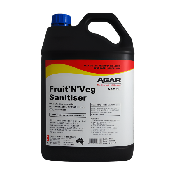 Organic Agar Fruit & Vegetable Sanitiser - Natural Food Wash for Fresh Produce - Perfect for Cleaning Apples, Grapes, Berries & Leafy Greens - Kitchen & Healthy Eating Essential