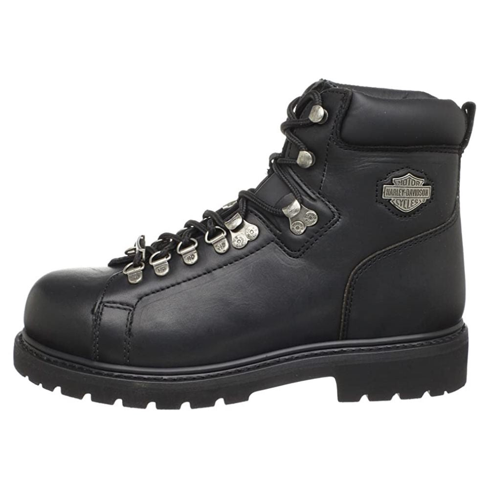 Harley Davidson Men's 6-Inch Steel Toe Work Boots - Waterproof Safety Shoes for Construction & Motorcycle Riding (Black, D10035) | Durable & Comfortable for Outdoor Work & Heavy Duty Jobs