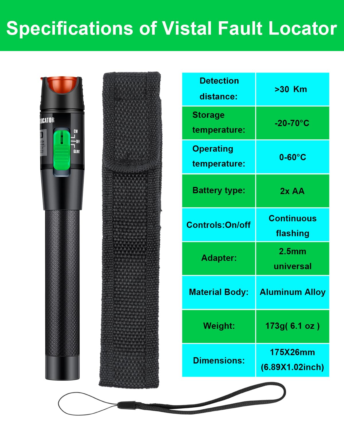 Professional Fiber Termination Kit - 30Km Visual Fault Locator & FTTH Fiber Optic Tool Set with Cleaver & Light Meter for CATV Engineering | Network Installation & Maintenance