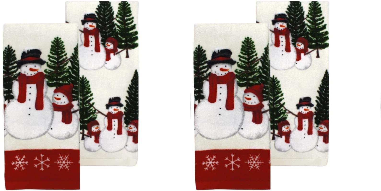 Scenic Snowman Kitchen Towels 2-Pack - Holiday Themed Christmas Dish Towels for Baking, Cooking & Decor - Perfect for Festive Kitchen Decorations & Gifts