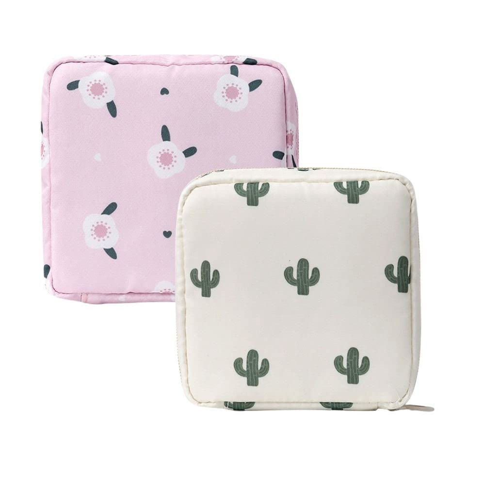2PCS Mini Makeup Bag for Women - Cute Portable Cosmetic Pouch, Small Travel Toiletry Organizer for Lipstick, Jewelry, Sanitary Pads & Coins | Perfect for Travel, Gym, Daily Use & Gift Giving