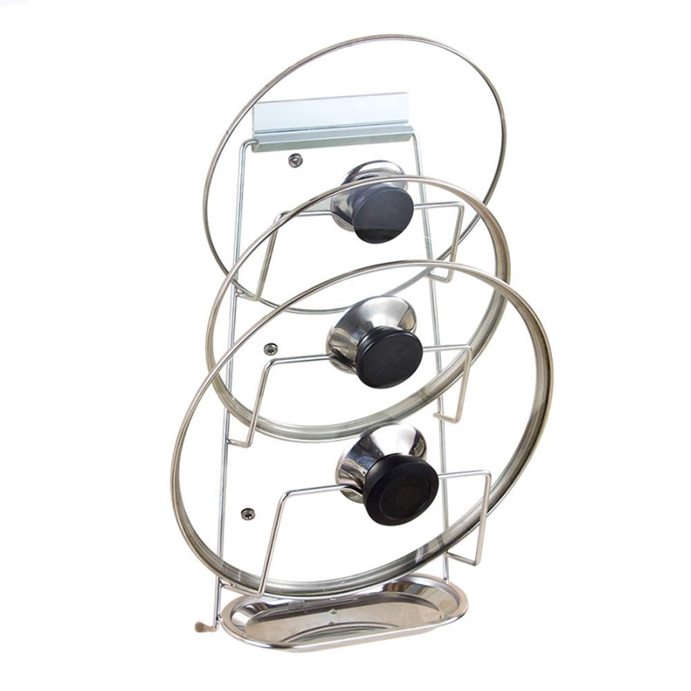 Stainless Steel Wall-Mounted Pot Rack & Cutting Board Holder - 304 Grade Kitchen Organizer with Heavy-Duty Hooks & Drain Pan for Pots, Pans & Utensils - Perfect for Small Kitchens, Apartments & RV Cooking Spaces