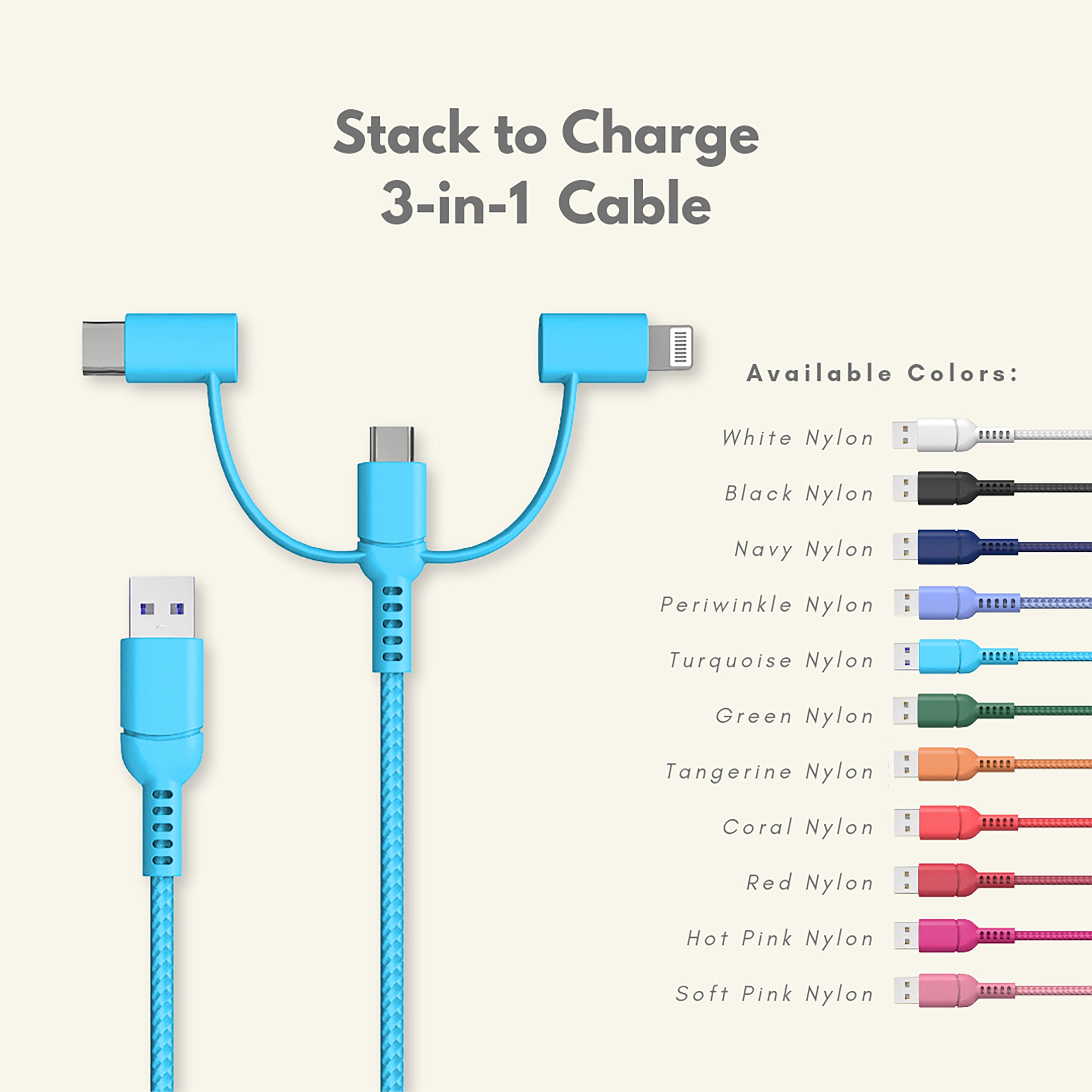 Personalized Monogram Yellow Multi-Device Fast Charger - Perfect for Home, Office & Travel | USB-C & Lightning Compatible