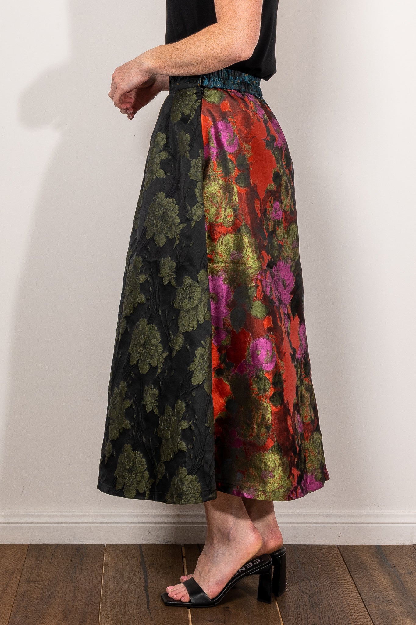 Elegant M.A. Dainty Parted Skirt for Women - Flowy A-Line Midi Skirt with Side Slit - Perfect for Office, Date Night & Summer Outfits