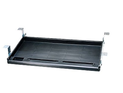 Ergonomic Under Desk Keyboard Tray - Black, Adjustable Slide-Out Computer Keyboard Stand (Model EZ33474) for Home Office & Gaming Setup