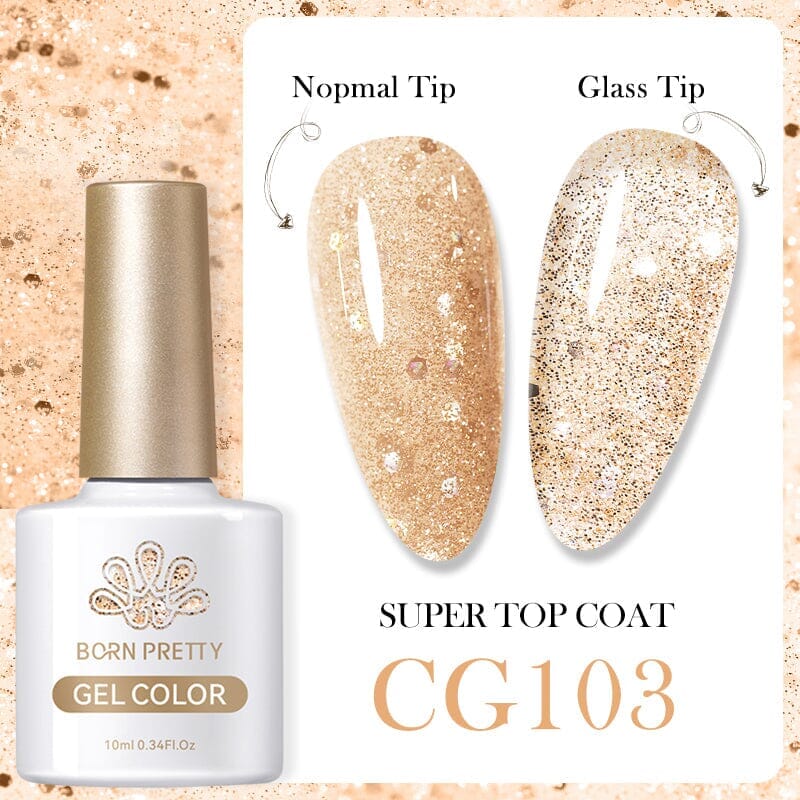 Glitter Nail Polish Gel - 10ml Shimmery Color CG103 for Manicure & Pedicure - Perfect for Parties, Weddings & Special Occasions