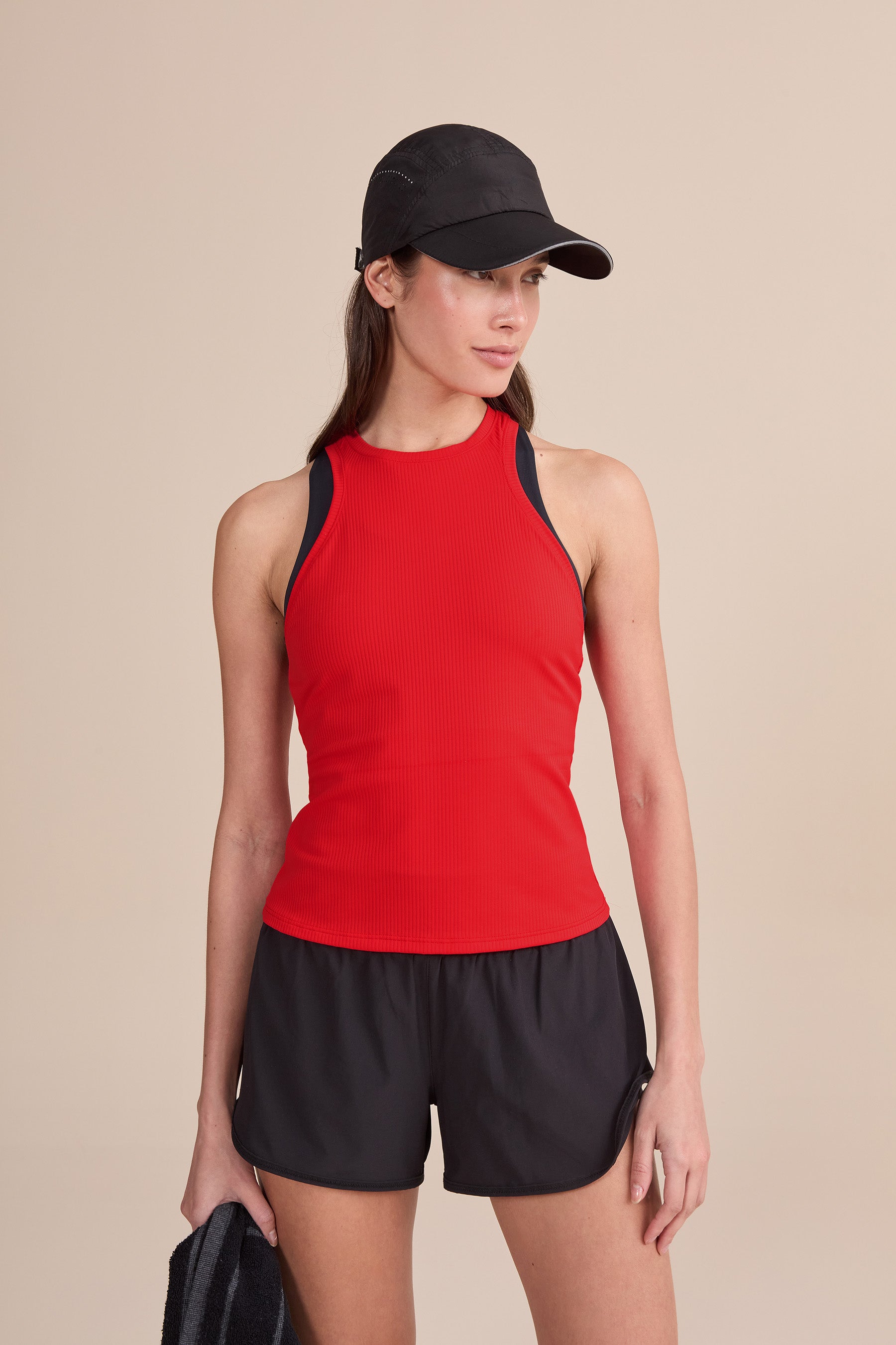 Women's Ribbed Knit Racerback Tank Top - Stretchy Slim Fit Sleeveless Shirt for Yoga, Gym & Summer Outfits