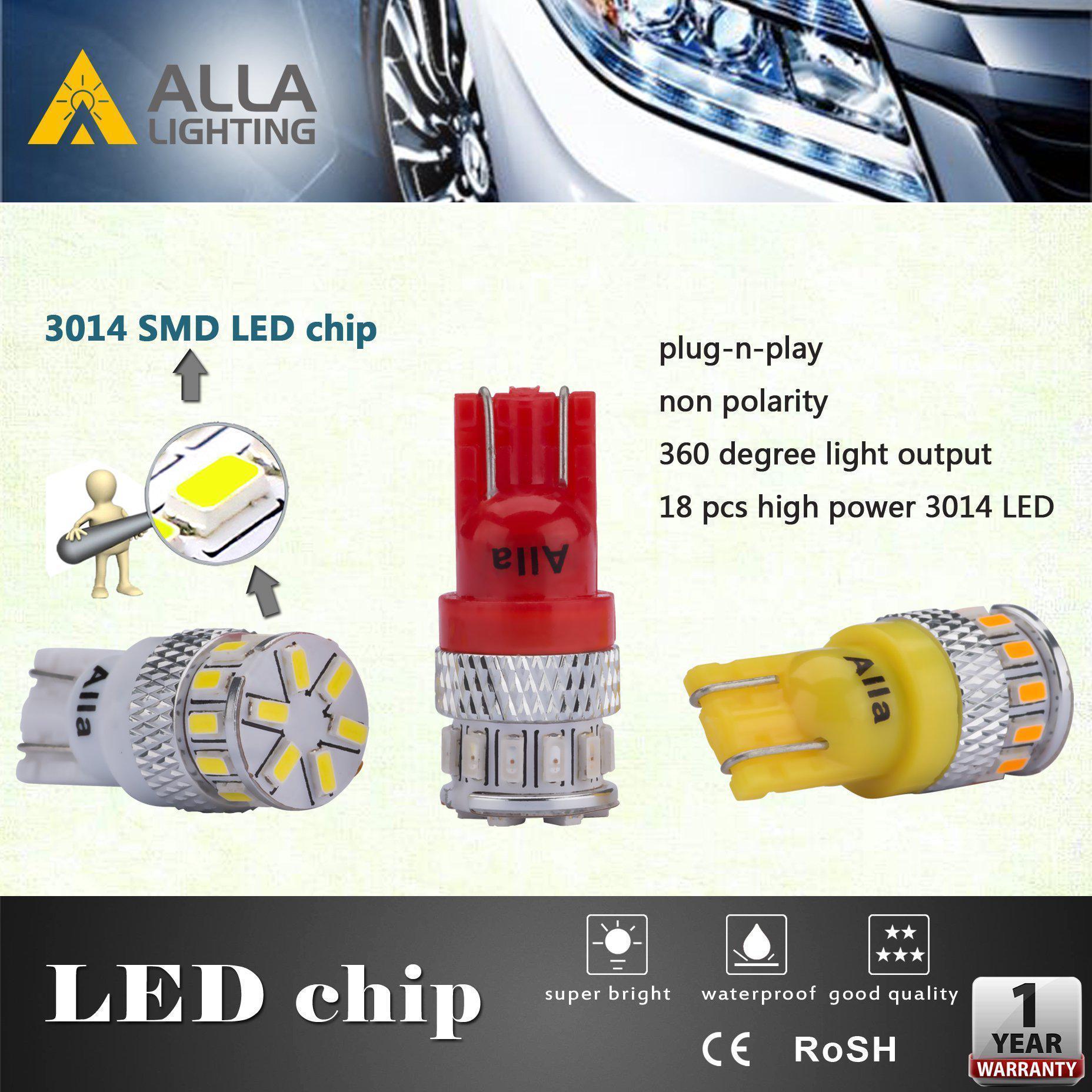 2825 194 168 LED Bulbs for License Plate, Interior Map Dome & Trunk Lights - Super Bright White 12V Replacement Bulbs for Cars, Trucks, SUVs - Perfect for Night Driving & Vehicle Customization