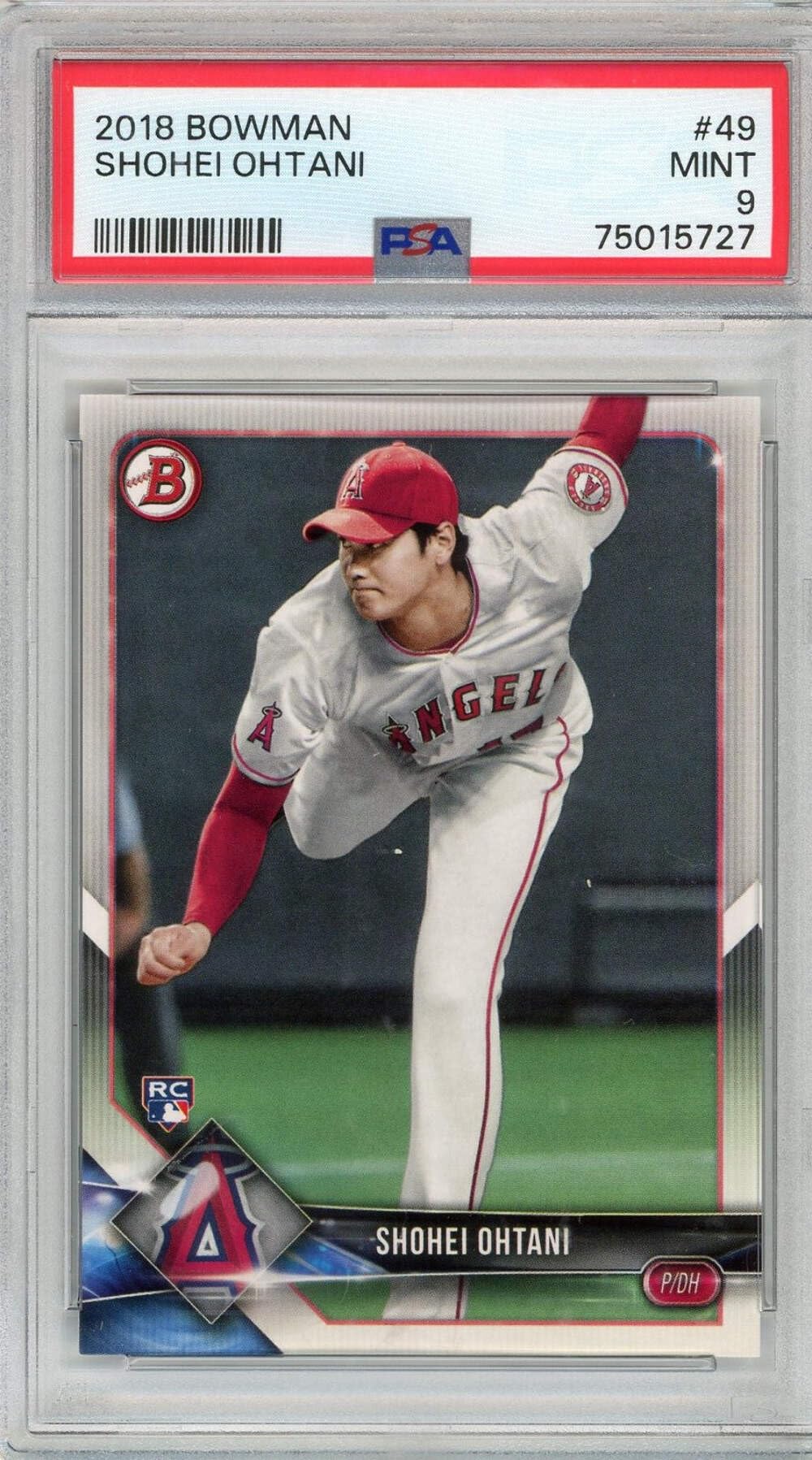 2018 Topps Bowman Shohei Ohtani #49 Rookie RC Baseball Card PSA 9 Mint - Perfect for Collectors, Sports Memorabilia Enthusiasts & Baseball Fans - Great for Display, Investment & Gift Giving