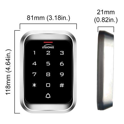 Visionis FPC-5110 Heavy Duty 300lbs Electromagnetic Lock Kit - IP68 Waterproof Outdoor Access Control System with VIS-3000 Keypad/Reader, Standalone Operation for Gates & Secure Entrances (2000 User Capacity) - Perfect for Commercial Buildings, Warehouses & High-Security Areas