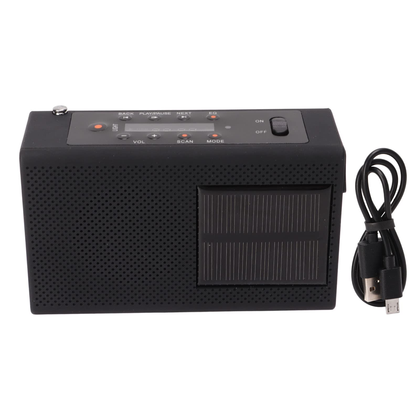 Hand Crank Emergency Weather Radio with Bluetooth, FM, USB, Headphone Jack & Flashlight - Solar Powered Portable Radio for Outdoor, Camping, Hiking & RV Emergency Preparedness