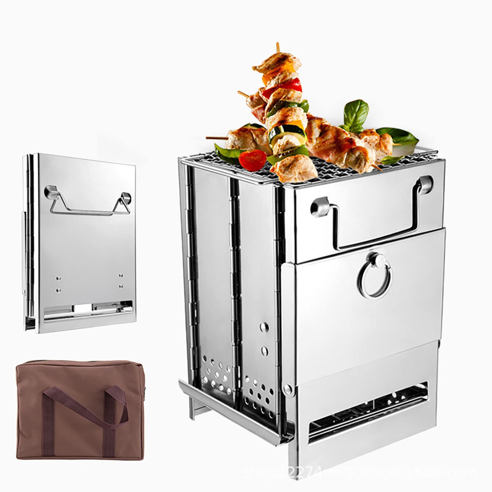 Portable Stainless Steel Folding Grill - Compact Outdoor BBQ Grill for Camping, Hiking, Picnics & Tailgating | Perfect for Backyard, Beach & RV Cooking Adventures