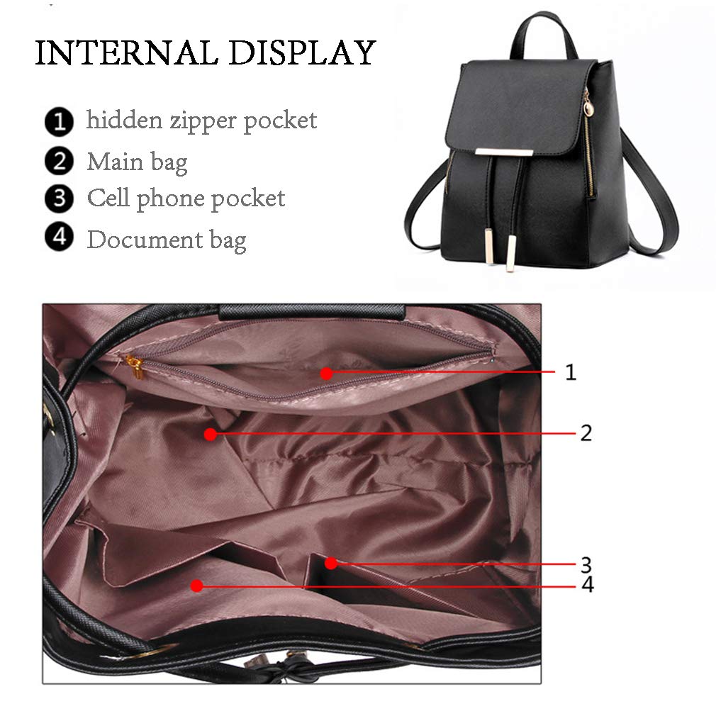 Stylish Women's Small PU Leather Backpack - Anti-Theft Waterproof Mini Rucksack for School, Travel & Daily Use | Fashionable Handbag & Casual Daypack for Work, College & Outdoor Adventures