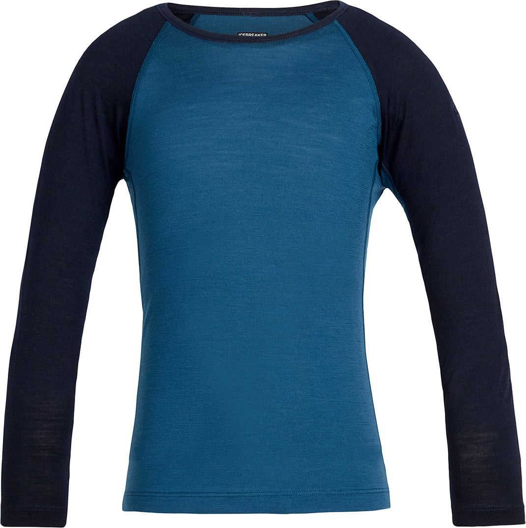 200 Oasis Merino Wool Long Sleeve Thermal Crew Neck Top for Kids - Warm Winter Base Layer for Outdoor Activities & Cold Weather