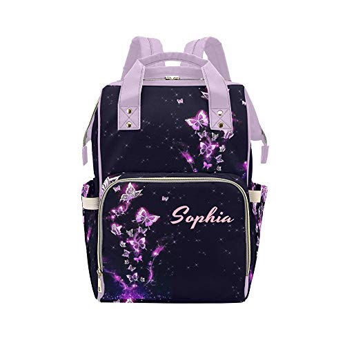 **Personalized Galaxy Magic Butterfly Diaper Backpack - Custom Name Baby Bag for Moms, Nursing Tote & Shoulder Nappy Bag - Perfect Baby Shower Gift for Travel, Outings & Daily Use**