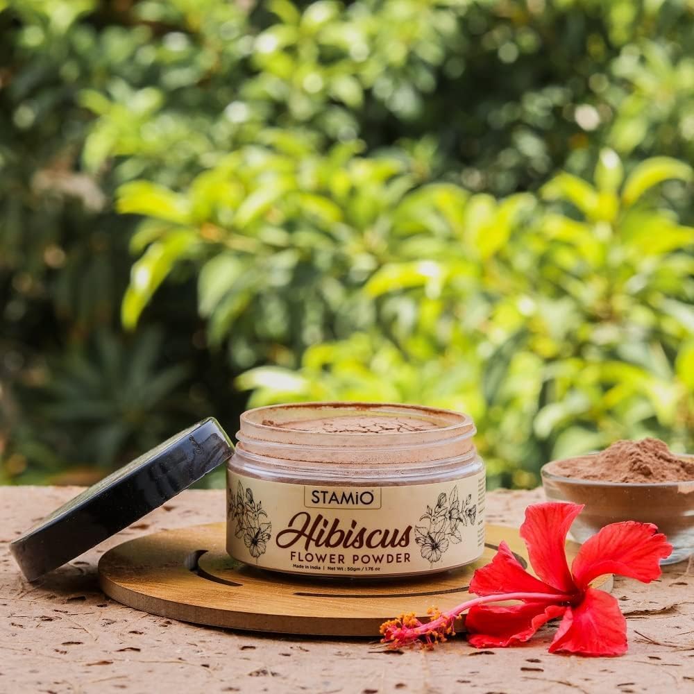 Pure Natural Hibiscus Powder for Hair Growth, Skin Care & Face Masks | Organic Rosa-Sinensis | Sun-Dried Gudhal Flower | 50g | DIY Beauty Recipes, Herbal Tea & Healthy Drinks | Perfect for Natural Hair Treatment, Glowing Skin & Wellness Routines