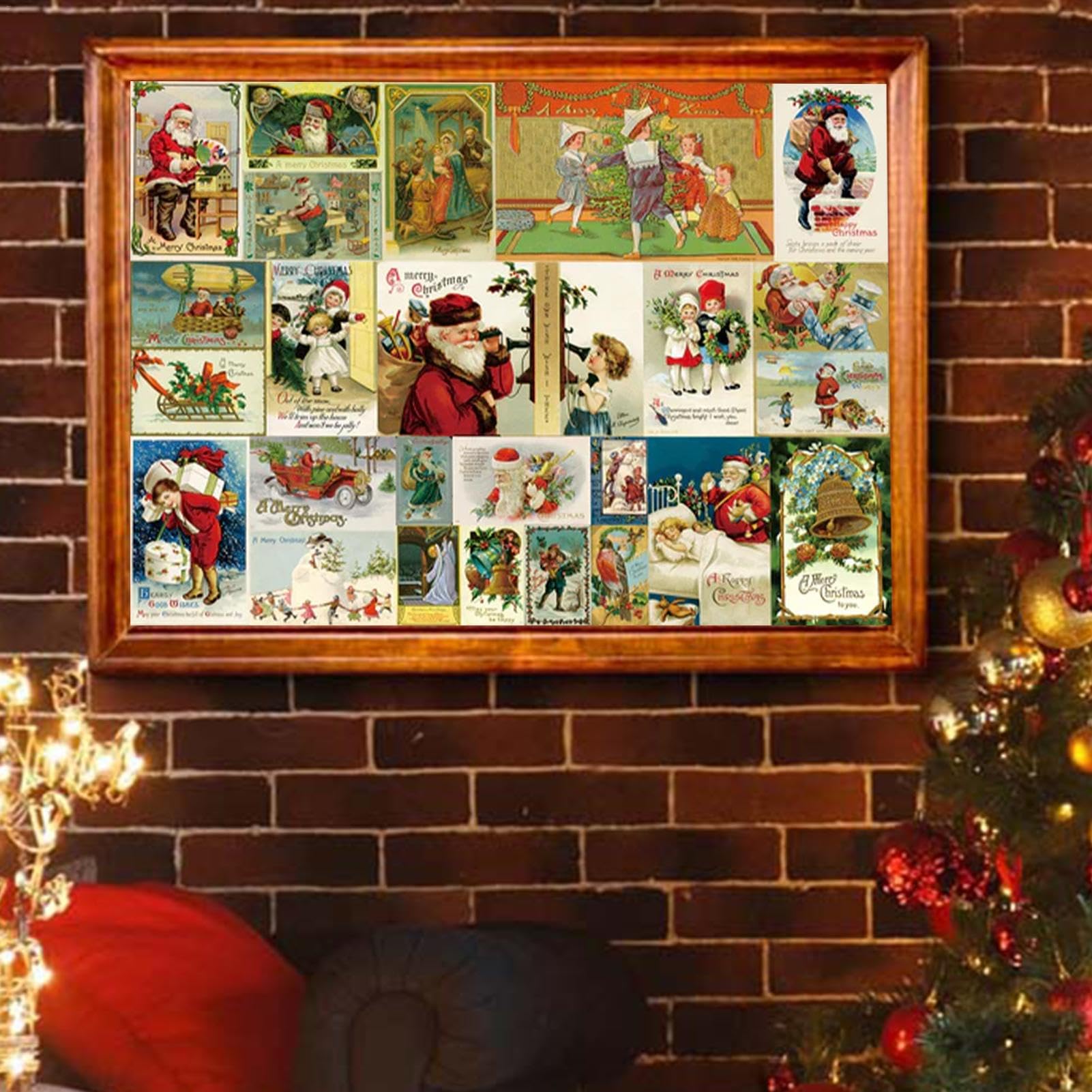 Christmas Advent Calendar Countdown Puzzle - 1000 Piece Holiday Postcard Jigsaw Puzzle for Family Game Night | Perfect for Christmas Decor & Festive Family Activities
