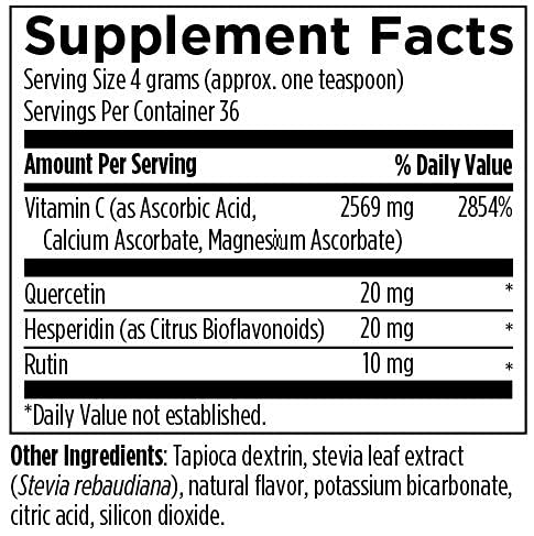 Designs for Health C+BioFizz Vitamin C Powder Drink Mix with Bioflavonoids - High Potency Immune & Antioxidant Support Supplement - Vegan, 36 Servings (144g) - Perfect for Daily Wellness & Immune Boosting