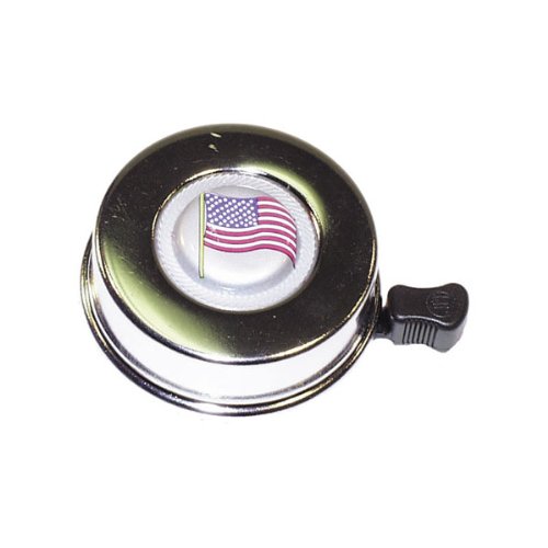Summit Chrome Bell with American Flag - Patriotic Bike Accessory for Cycling, Commuting & Outdoor Adventures